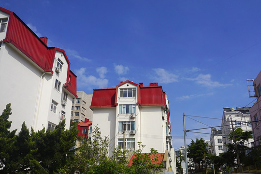 青岛市红瓦蓝天建筑景观