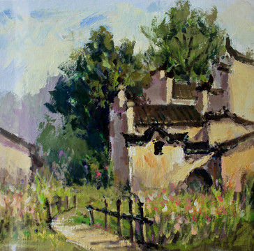 皖南風(fēng)光油畫(huà)