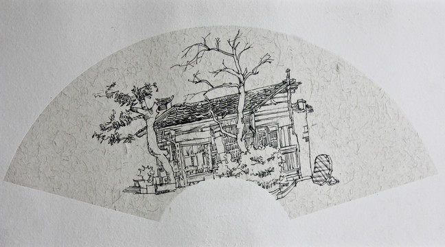 皖南風(fēng)景鋼筆速寫