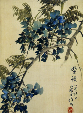任伯年紫羅蘭國(guó)畫