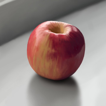 手绘写实水果苹果插画设计
