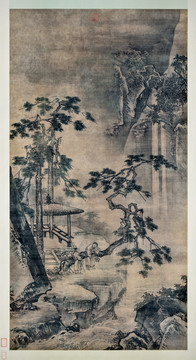 戴進撫松觀瀑圖