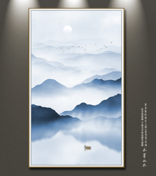 新中式玄關(guān)山水畫