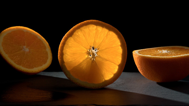 桔子橙子脐橙蜜桔光影特写
