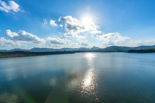 海南琼海石合水库森林淡水湖泊