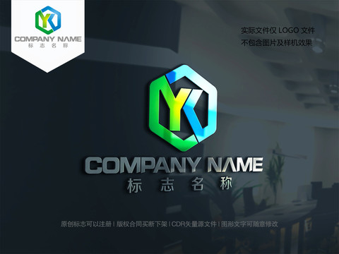 字母YK设计logo标志KY