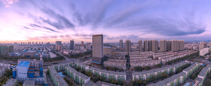 鸟瞰银川兴庆区风光全景