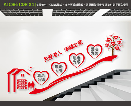 敬老院樓梯文化墻