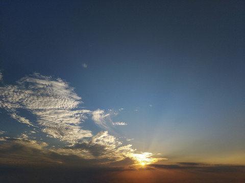 落日夏阳云海