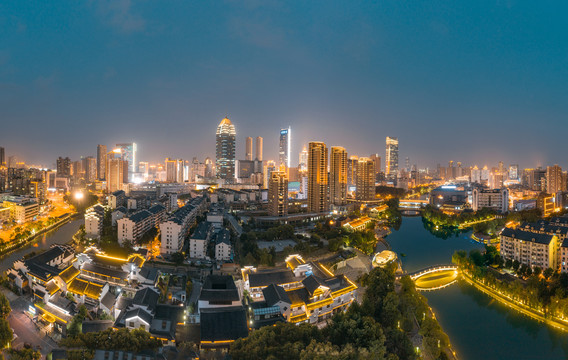 无锡江心公园城市CBD夜景