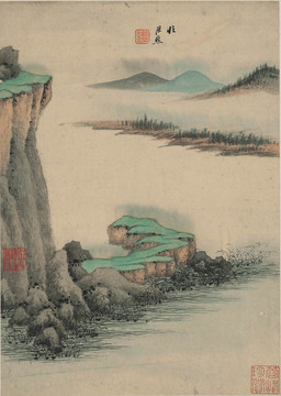 王鉴仿古山水画