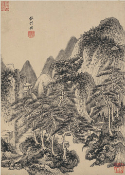 王鉴仿古山水画