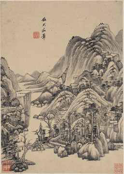 王鉴意境山水画）