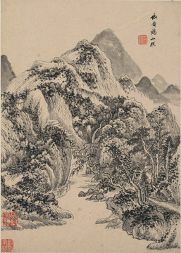 王鉴意境山水画