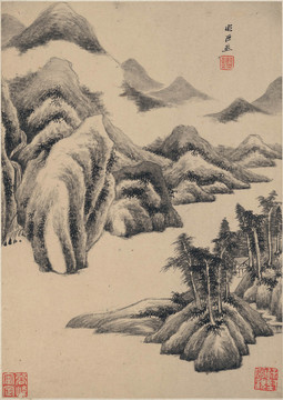 王鉴意境山水画