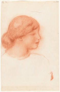 雷诺阿一个年轻女子的肖像画