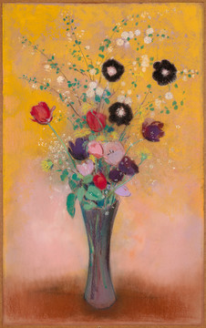 奥迪隆·雷东花瓶与花