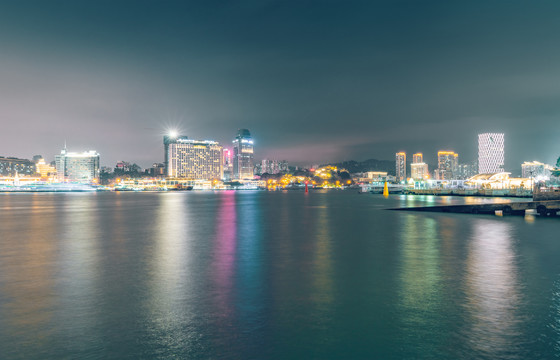 厦门海岸城市夜景