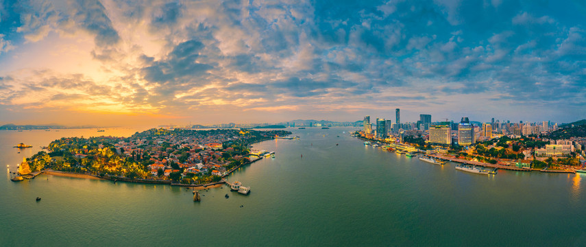 厦门海湾城市夜景