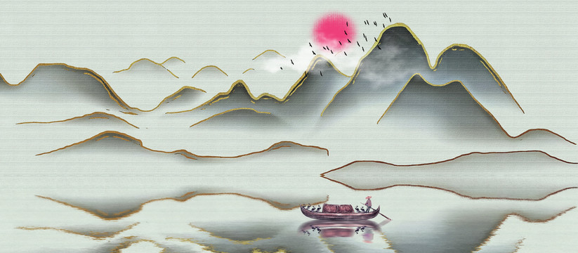 水墨寫意山水畫