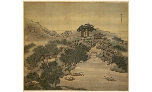 袁耀山水四條屏揚州四景