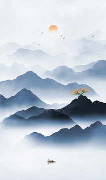豎版山水畫