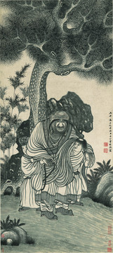 丁云鵬  益壽尊者像