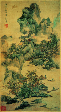 劉度 山水樓閣圖