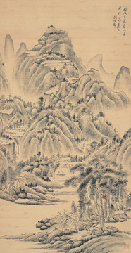 錢維喬山水軸