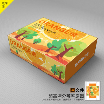 橙子通用包裝平面圖