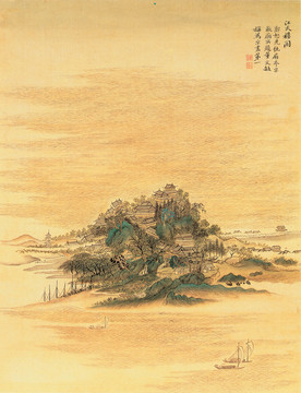 惲南田江天樓閣