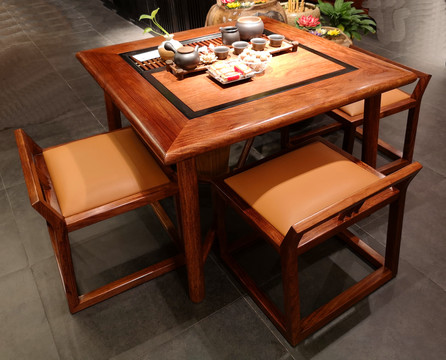 中式仿古茶台茶桌椅组合