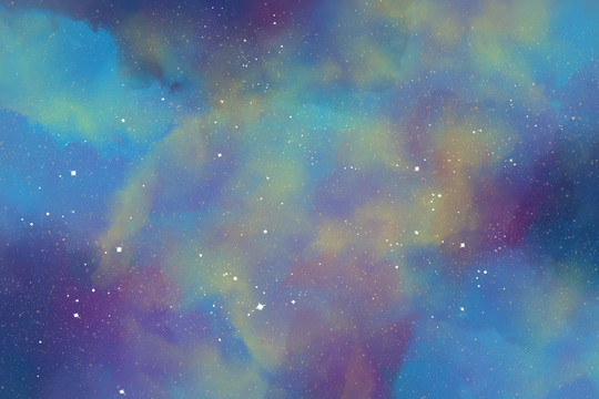 深色水彩夢(mèng)幻星空底紋印花背景
