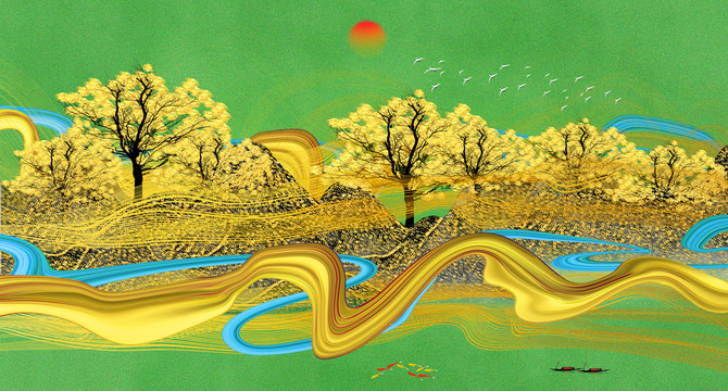 創(chuàng)意山水背景墻