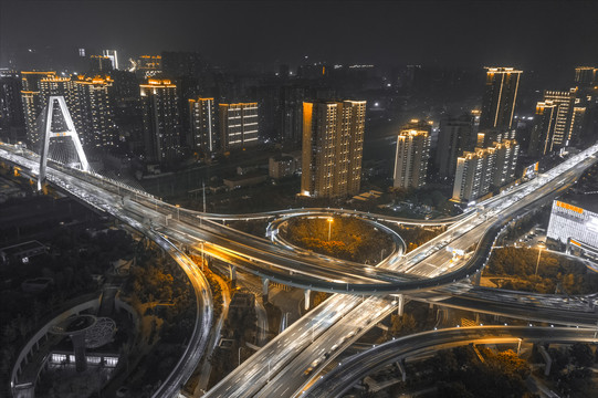 竹叶山立交桥夜景