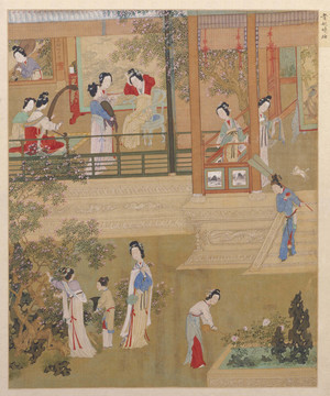 仇英貴妃曉妝圖