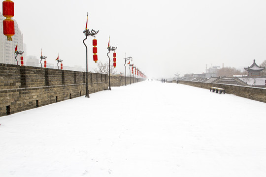 城墙雪景