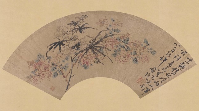 陳淳紫薇花扇面