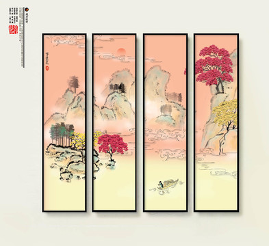 山水畫水墨畫抽象畫新中式裝飾畫