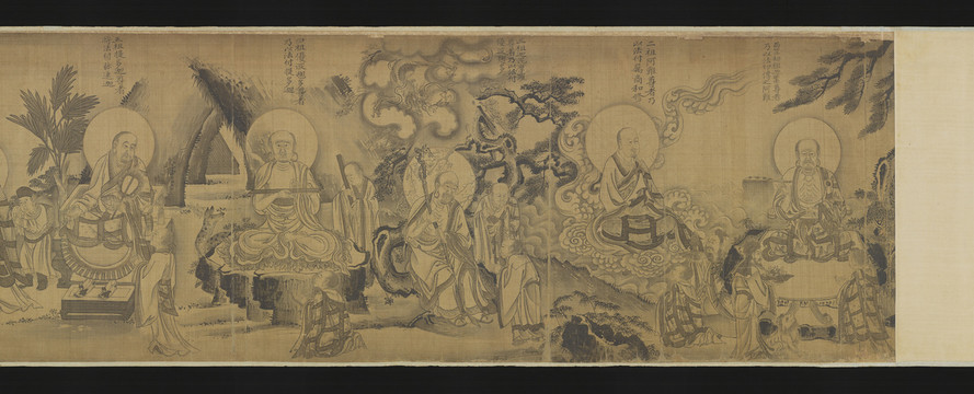 王振鵬白描佛祖道影傳贊圖卷
