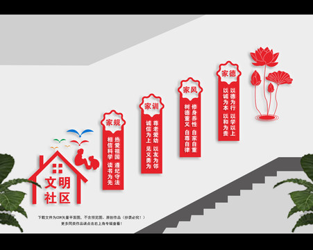 家風家訓社區(qū)樓梯文化墻