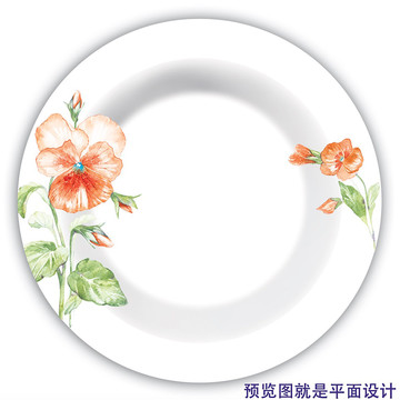 手繪花餐具盤