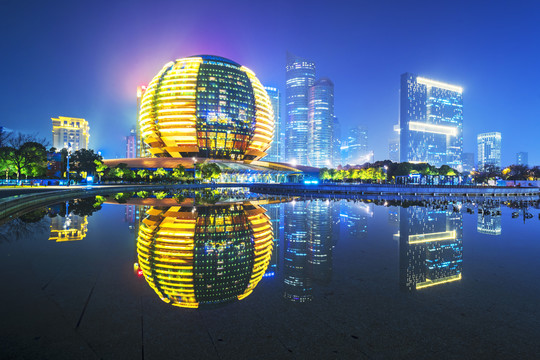 杭州城市阳台夜景