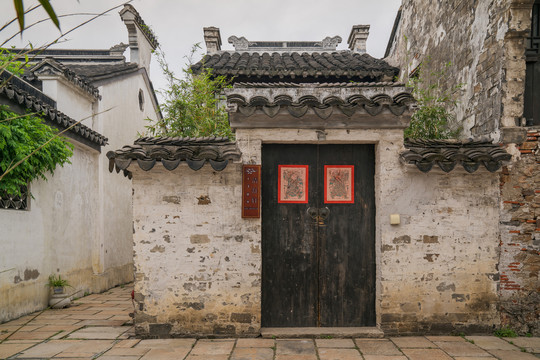 中国无锡巡塘古镇街景和古建筑