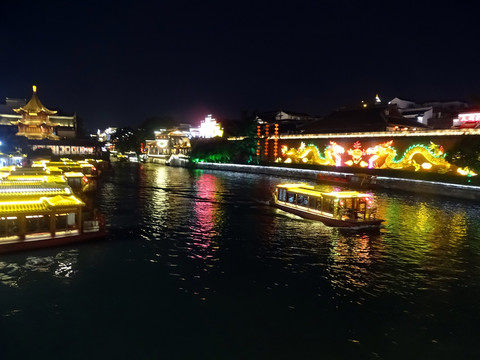 秦淮河景观夜景