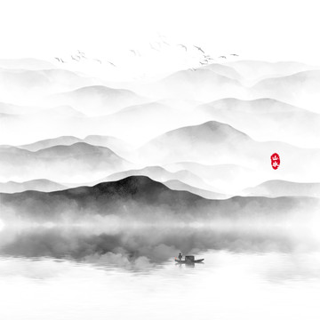 山水裝飾畫