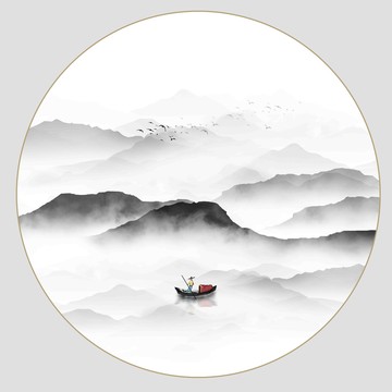 黑白水墨畫