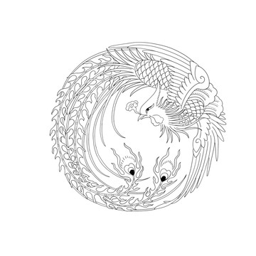 鳳凰線稿