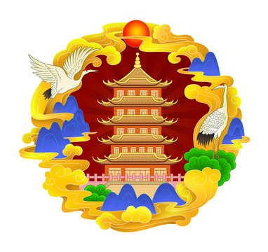 黃鶴樓插畫(huà)