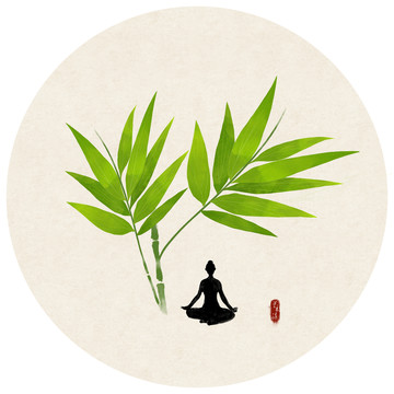 手繪竹葉